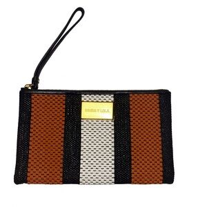 Small wristlet. Deep orange and black